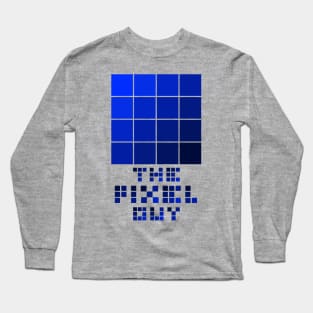 the pixel guy design for the pixel lover - blue Long Sleeve T-Shirt